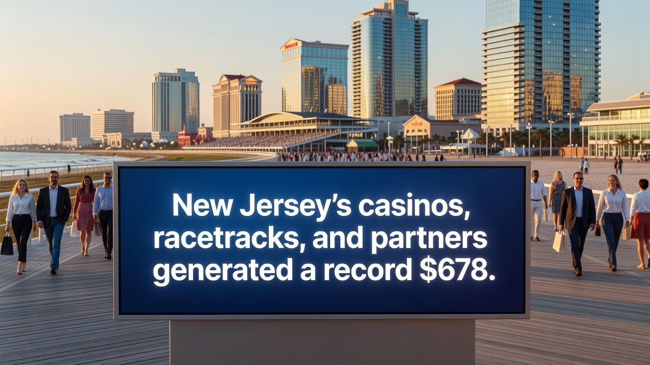 Sportsbook screen displaying live odds and betting options in a New Jersey racetrack facility